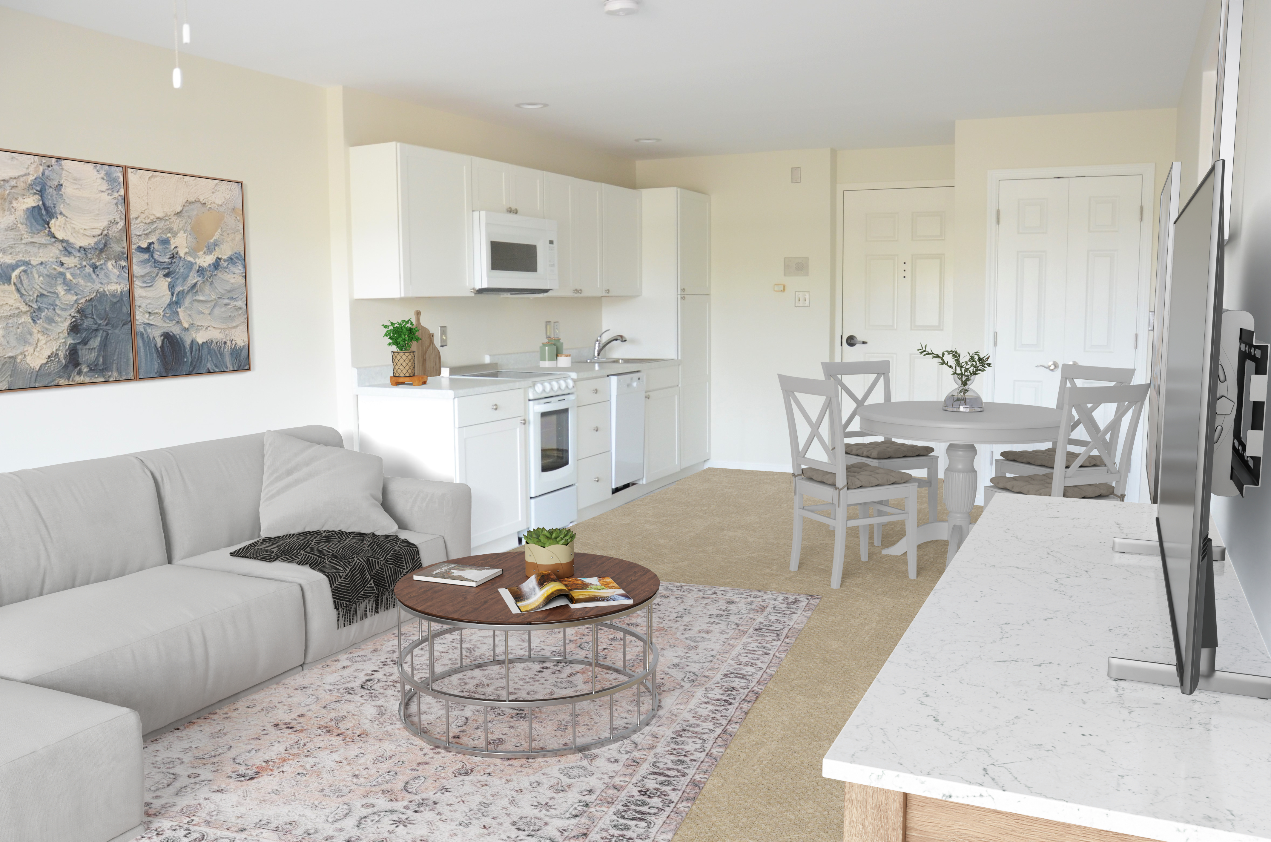ILA 373 living kitchen staged